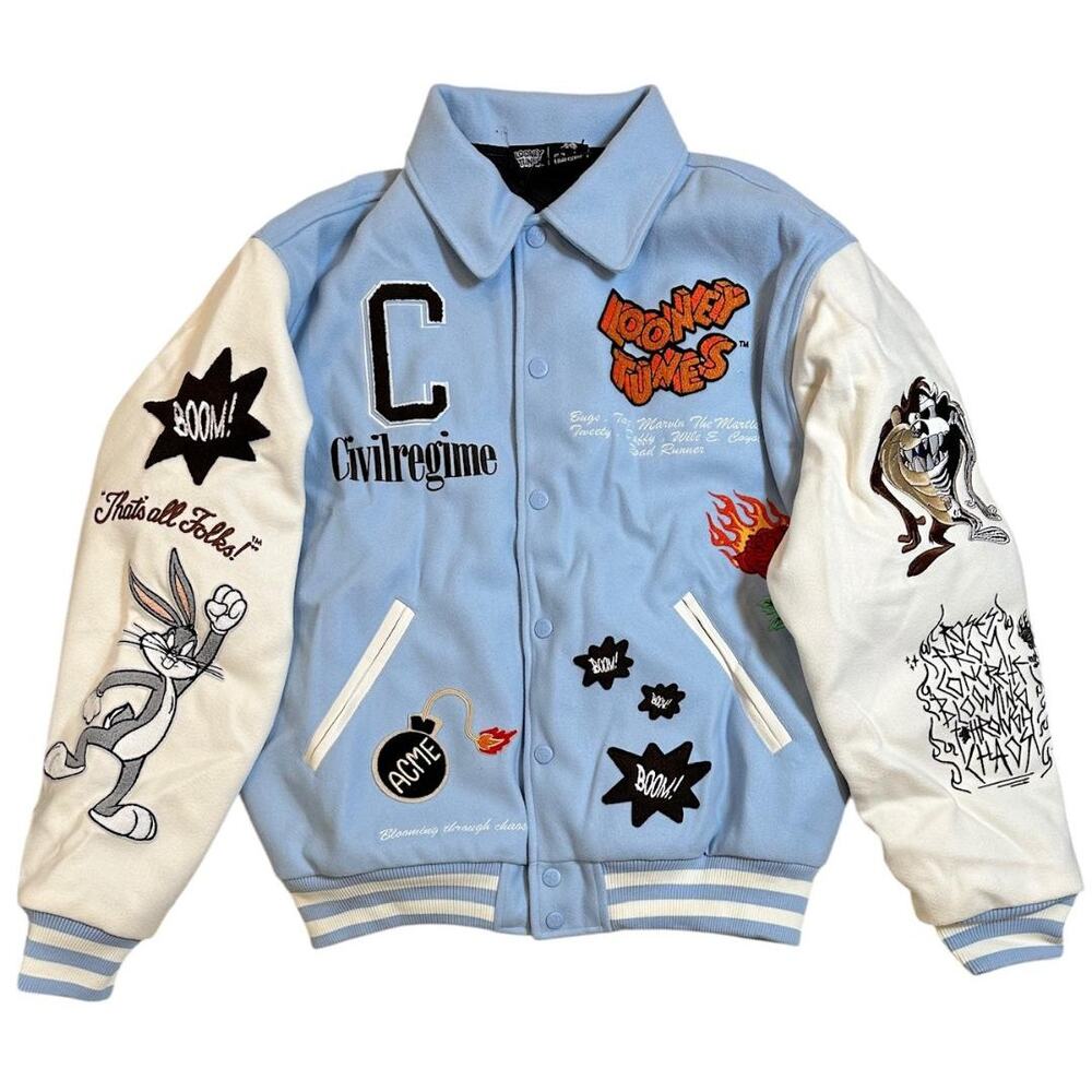 Civil Regime X Looney Tunes Embroidered Varsity Jacket in X-Large
